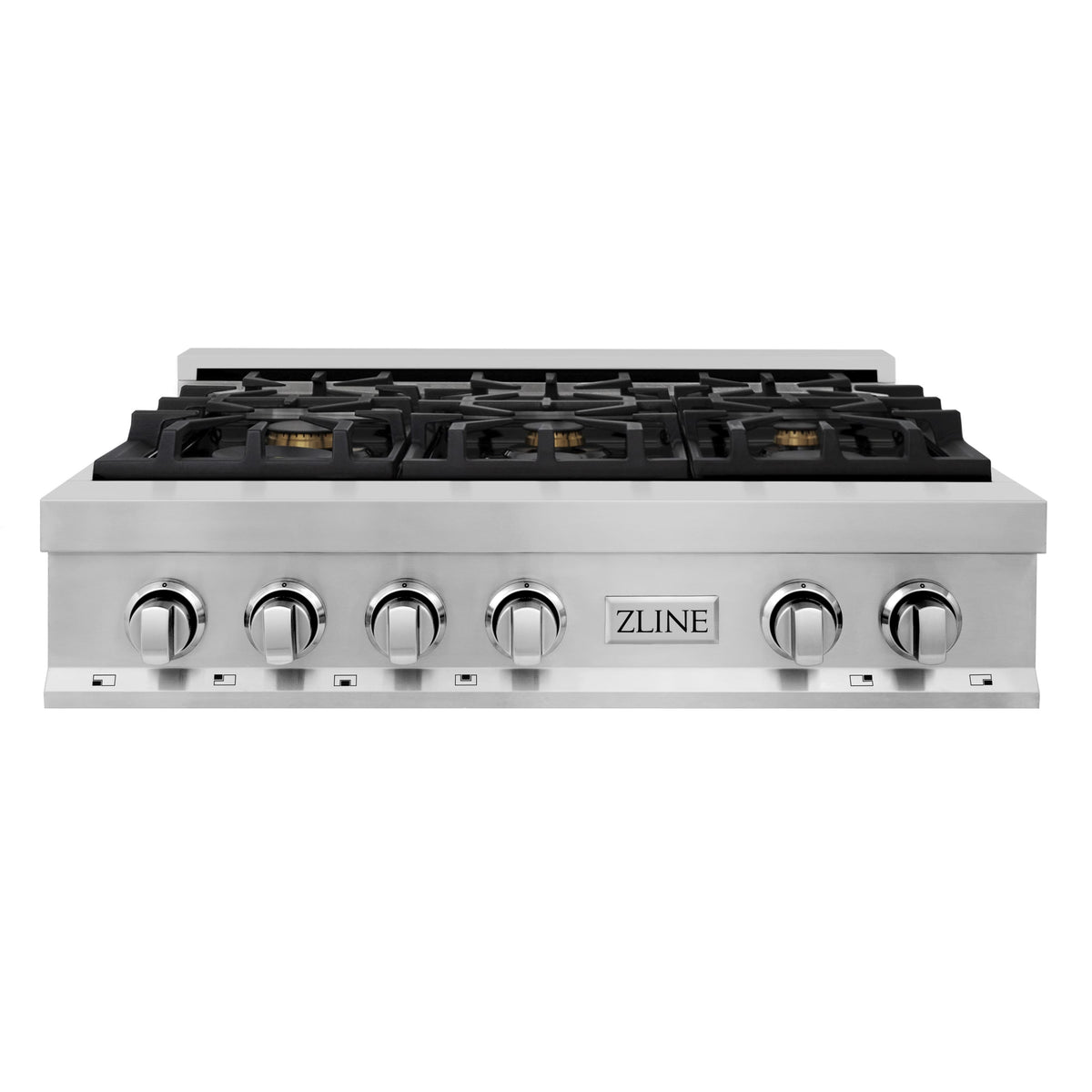 ZLINE - 36 in. Wide 6 Burner Classic Gas Rangetop with  and Porcelain Cooktop in Stainless Steel (RT-BR-36) - Stainless Steel