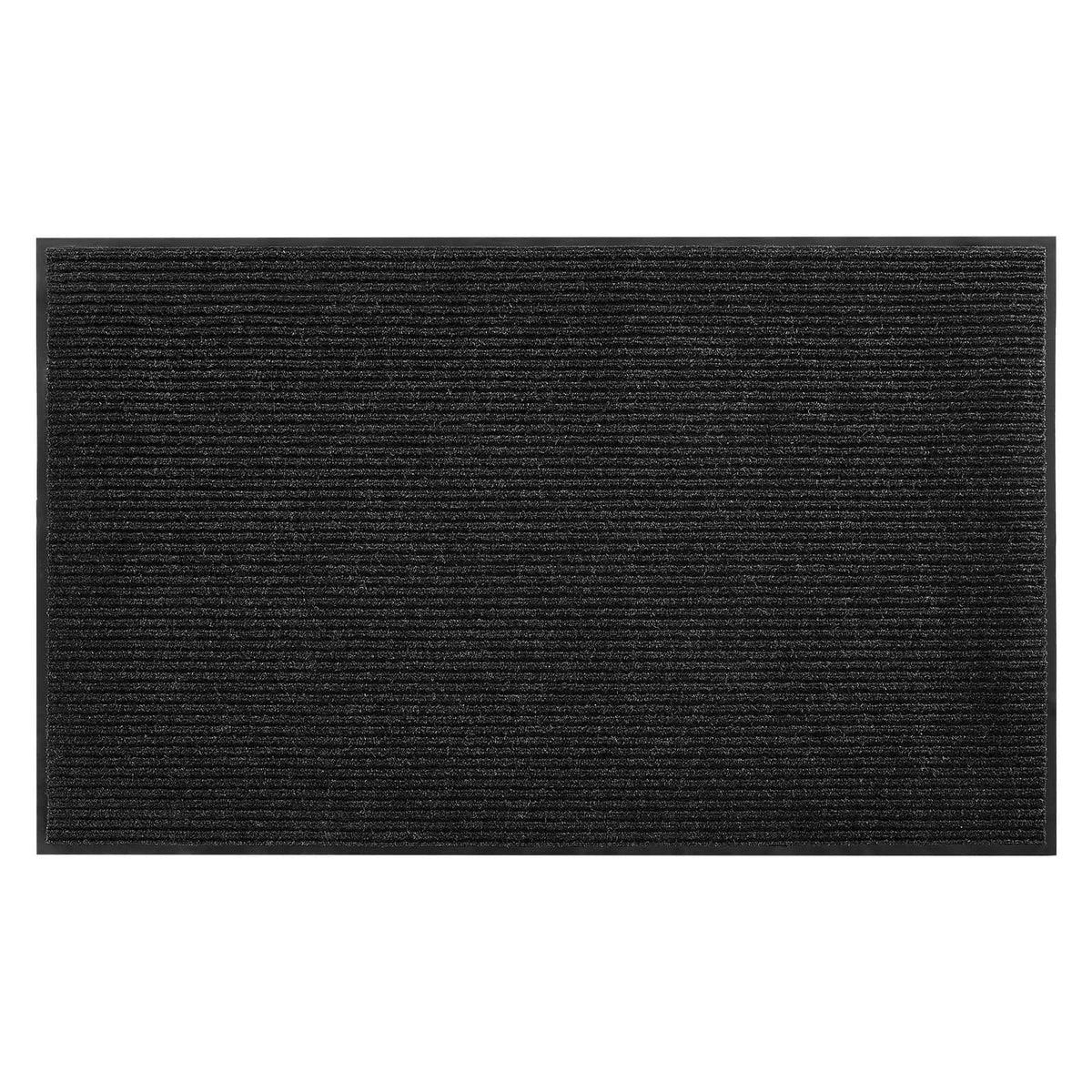 VEVOR - Front Door Mat, 8 x 4 ft Commercial Floor Mat for Indoor and Outdoor, Stylish Striped Industrial Carpet with PVC Backing - Black