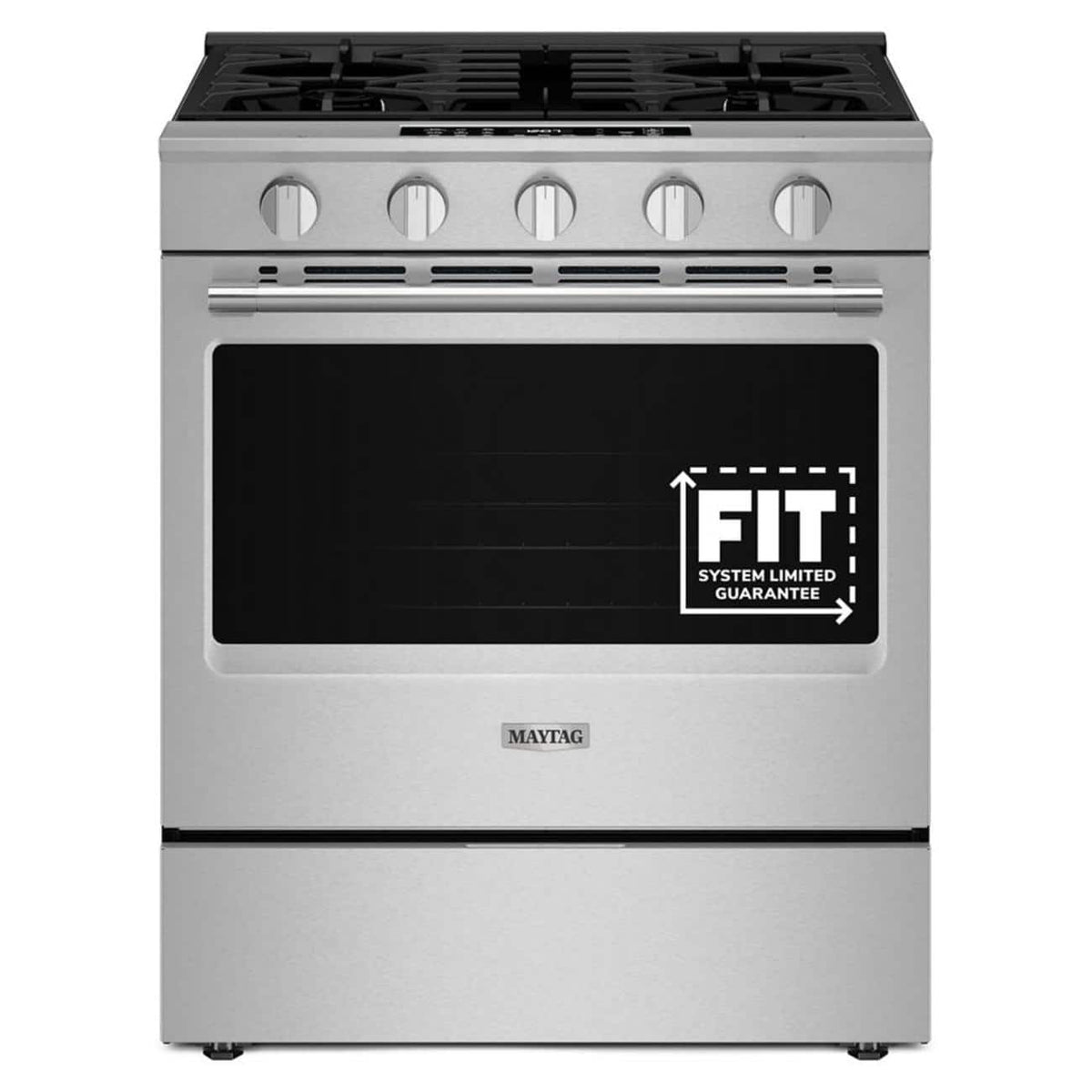 Maytag - 30 in. Wide 5 burners 5.0 cu. ft. Slide-In Gas Range with Grill Mode and No Preheat Air Fry - Stainless Steel