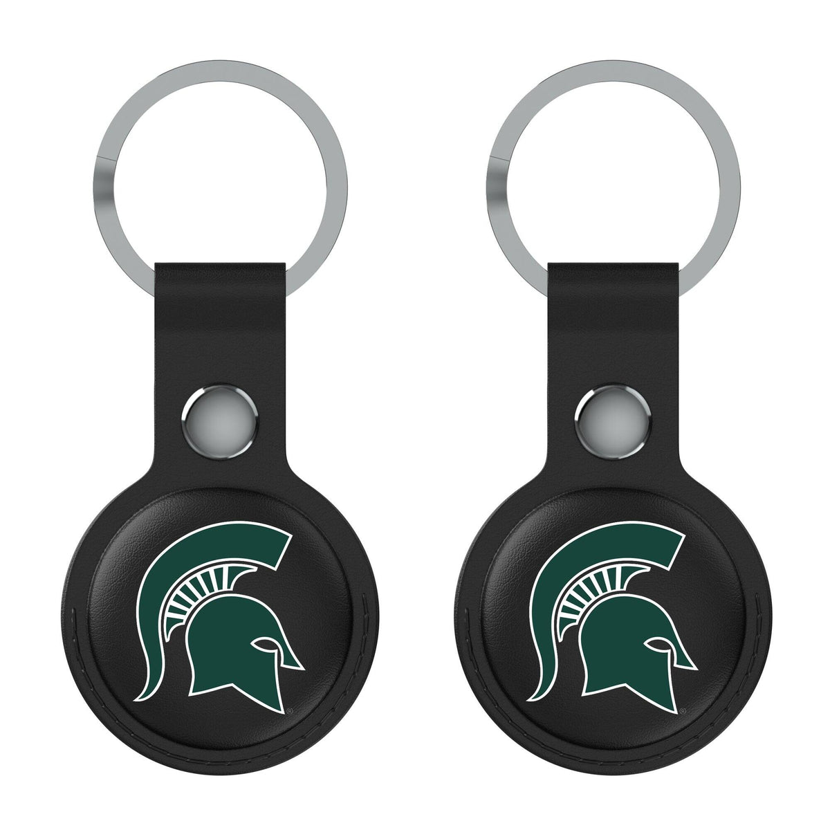 Keyscaper - Michigan State Spartans Leatherette AirTag Holder 2-Pack - No Size - Black
