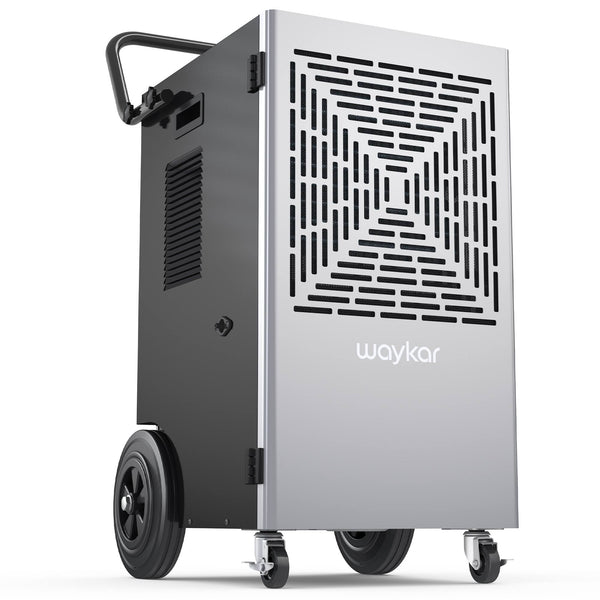 Waykar - 155 Pint 7500 Sq. Ft. Dehumidifier with Built-In Pump for Drying Basement, Warehouse and Factory - Black