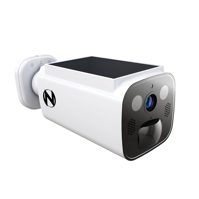 Front. Night Owl - Solar Powered Wire Free 2K Security Camera with Spotlight and 2-Way Audio - White.