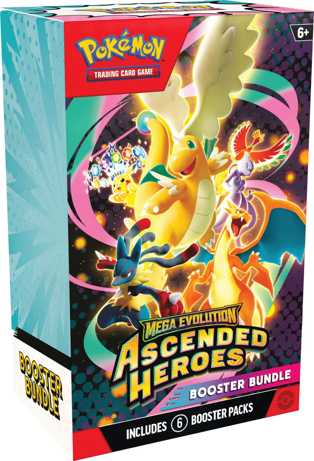 Pokémon Trading Card Game  
Mega Evolution  
Ascended Heroes  
Booster Bundle  
Includes 6 Booster Packs