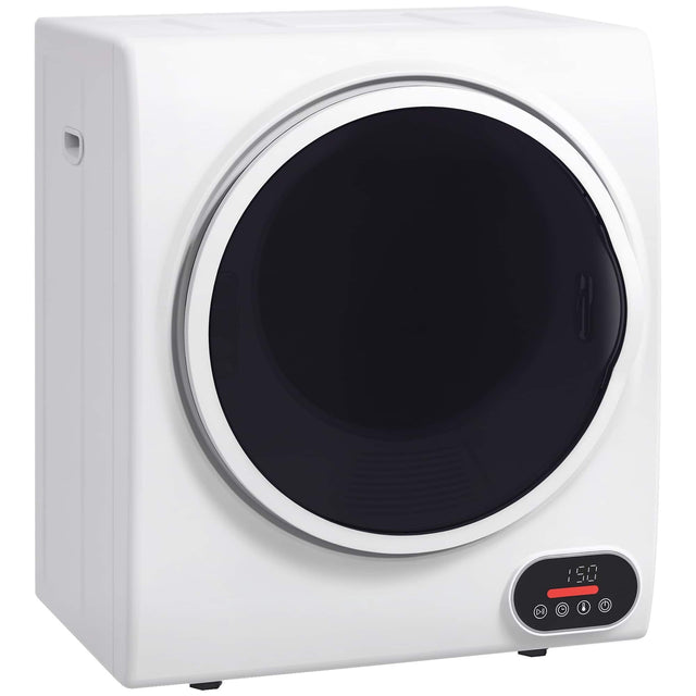 Front. Homcom - cu.ft Portable Compact Clothes Laundry Dryer with Intelligent Drying for Apartments Dorms RVs - white.