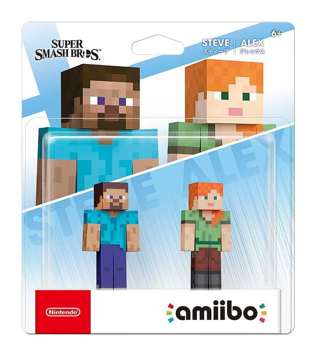 Front. Nintendo - amiibo - Steve + Alex 2-pack  - Super Smash Bros. Series - White.
