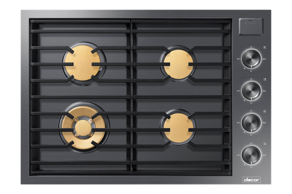 Dacor - 30 in. Wide 4 Burner Contemporary Built-In Gas Cooktop  with SimmerSear, Liquid Propane Convertible - Graphite Stainless Steel