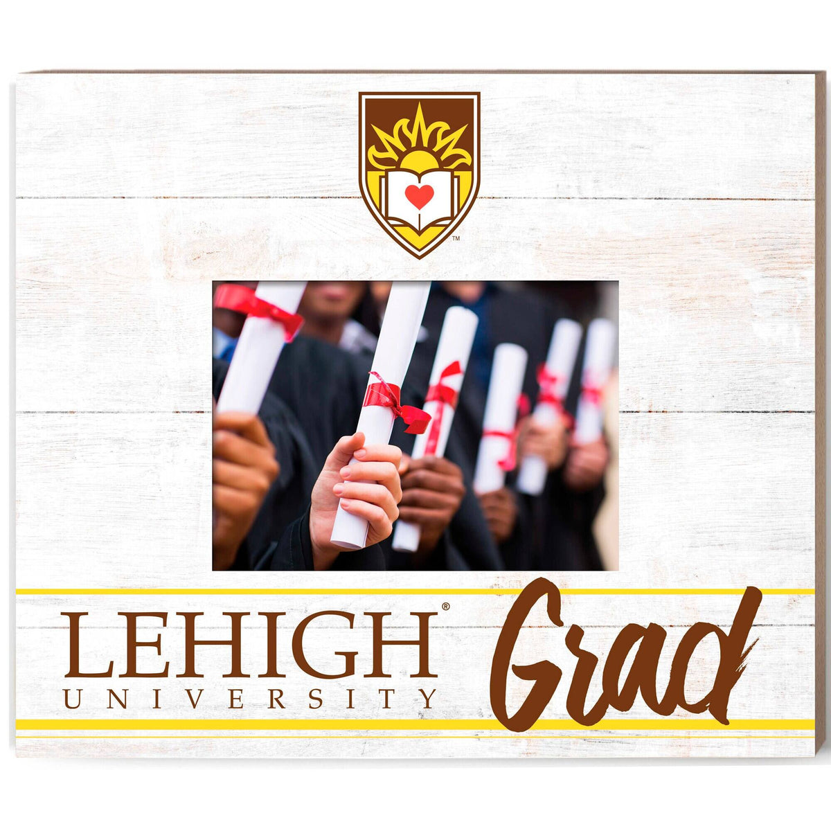 Jardine - Lehigh Mountain Hawks 13.5" x 11.5" Grad Frame - White