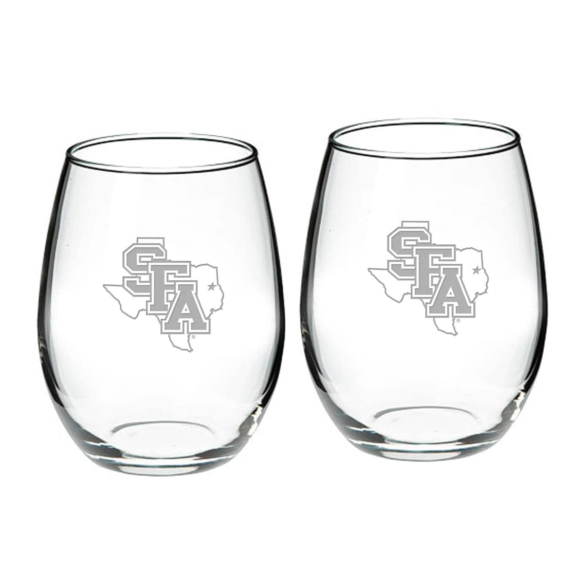 Jardine - Stephen F Austin Lumberjacks 21oz. Two-Piece Stemless Wine Glass Set - Multicolor