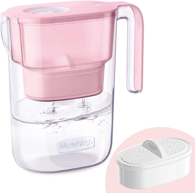 Front. Waterdrop - Waterdrop WD-PT-05P Water Filter Pitcher with 1 Filter - Pink.