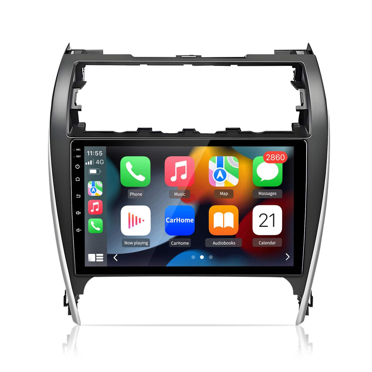 Junsun - 10" carplay 4+64GB Android 15 8 Core For Toyota Camry 2012-2014 Car Stereo Radio GPS Navi SWC Bluetooth FM RDS DSP WIFI - Black