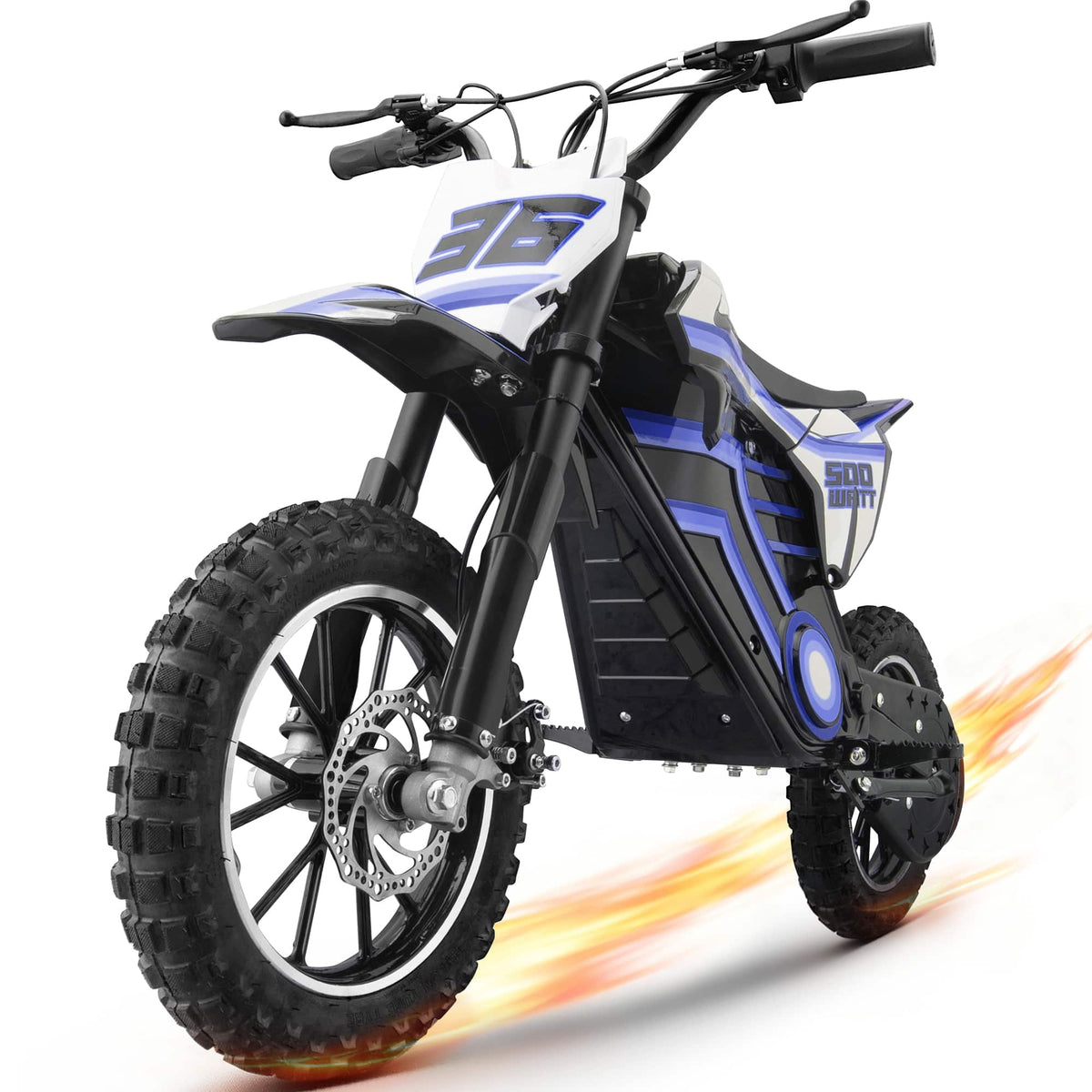 Hover Heart - Off-Road Electric Dirt Bike for Beginners – 36V Brushless Motor, 15.5 MPH, Hydraulic Suspension, Single Rider - 30 - Blue