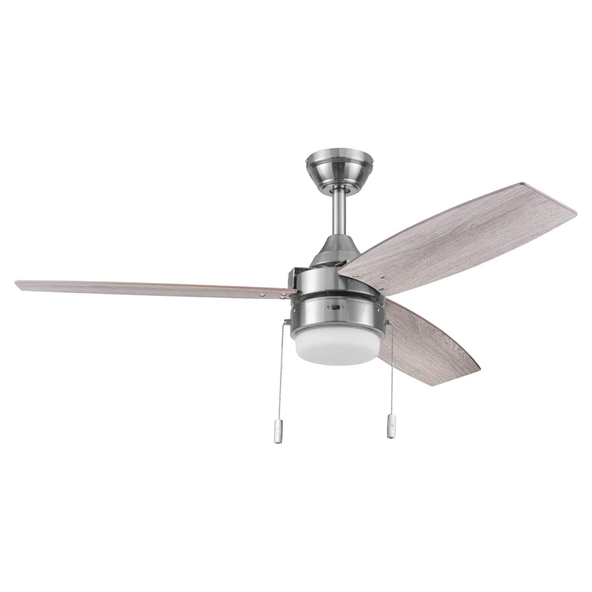 Honeywell - Berryhill Ceiling Fan, Quiet Motor and Pull Chain, 48", Brushed - Nickel