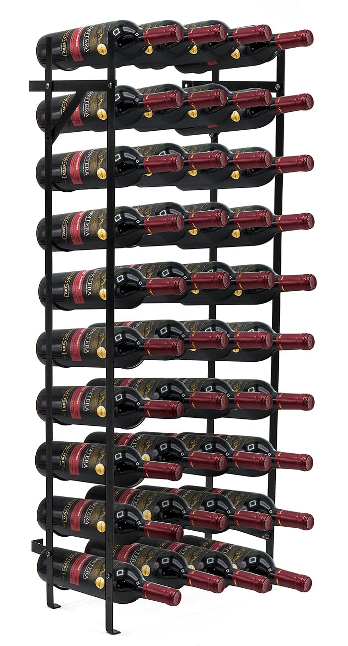 Sorbus - Wine Rack Freestanding Floor - Wine Bottle Holder Holds 40 Bottles of Wine - 40 Bottle Capacity Wine Storage - Black