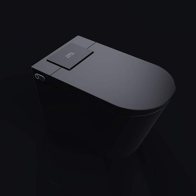 Front. Boyel Living - Black Pro Version Smart Toilet Multi Mode Cleaning Heated Seat Auto Lid Sensor Flush Premium Full Function Design - BLACK.