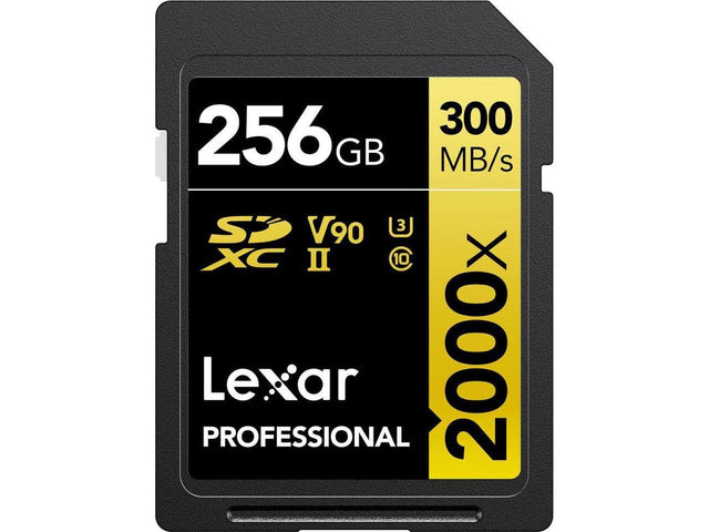 256 GB 300 MB/s V90 SDXC II 2000x Lexar PROFESSIONAL