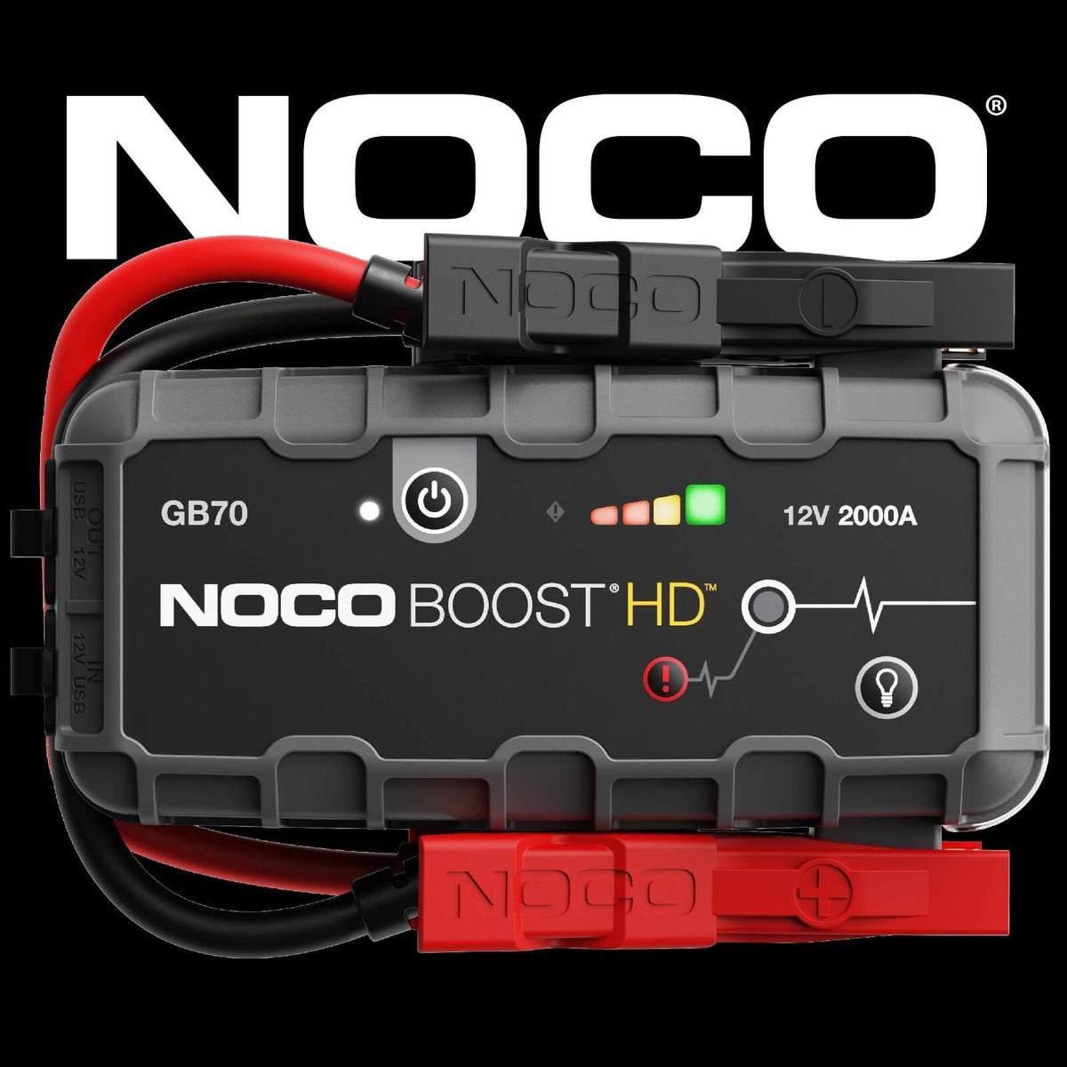NOCO - Boost GB70: 2000A UltraSafe Jump Starter – 12V Portable Lithium Battery Booster Pack – 8.0L Gas & 6.0L Diesel