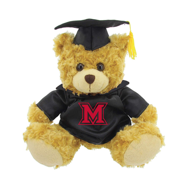 Front. Jardine - Miami University RedHawks 12'' Graduation Plush Bear - Oatmeal.