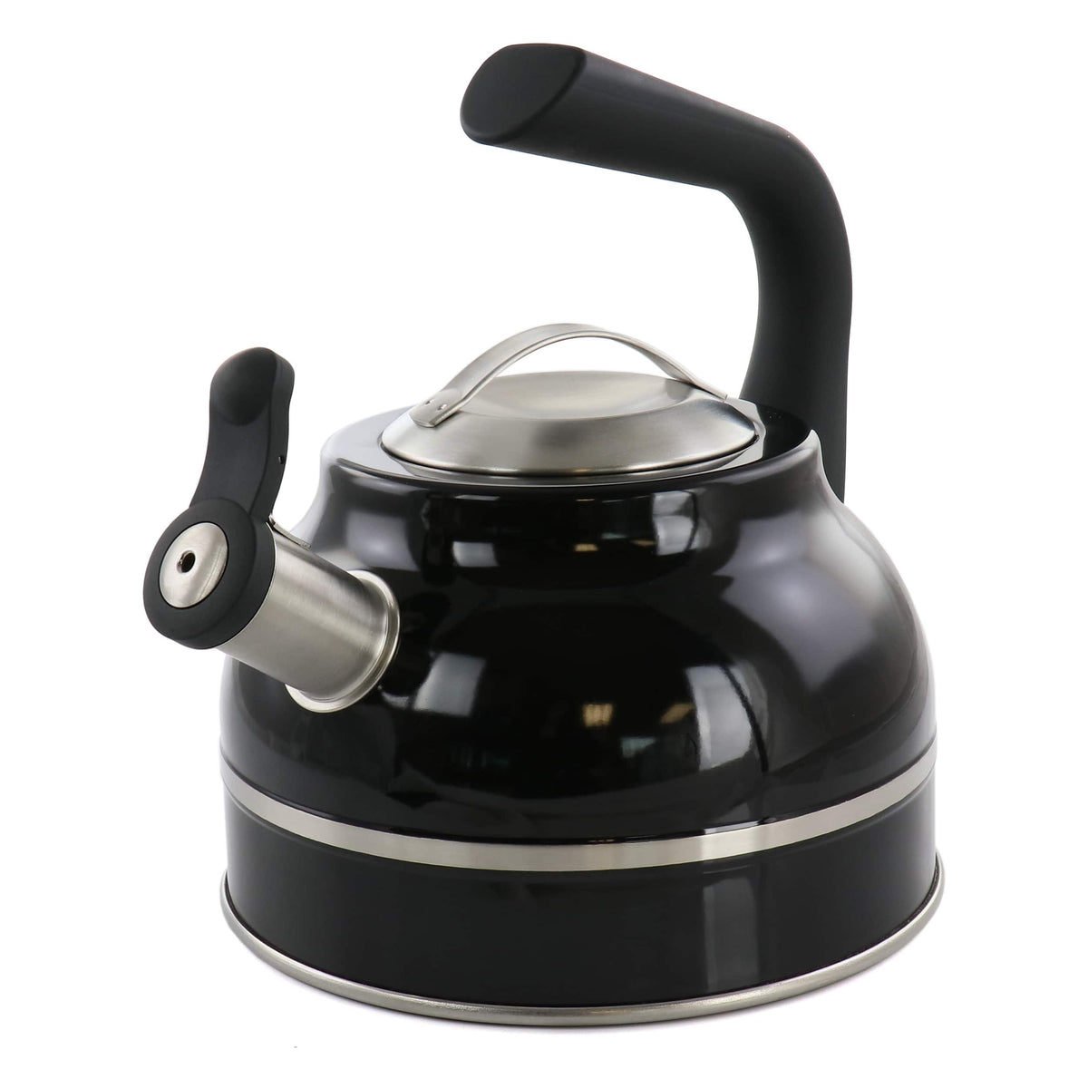 Kenmore - Elite 2.3 Quart Stainless Steel Whistling Tea Kettle - Black