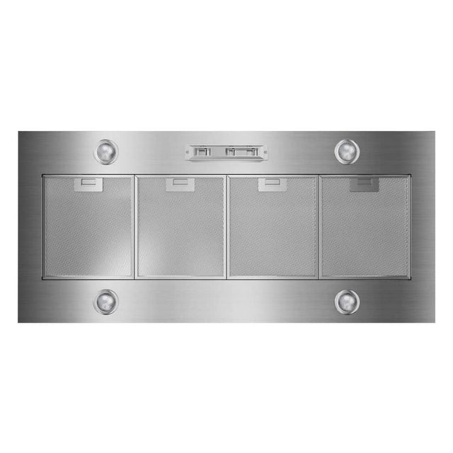 Front. Whirlpool - 48" Externally Vented Range Hood - Stainless steel.