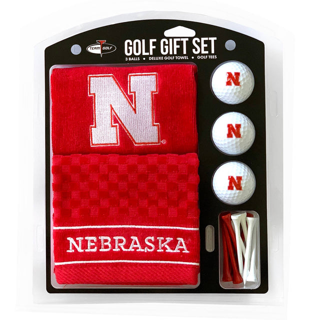 GOLF GIFT SET  
3 BALLS • DELUXE GOLF TOWEL • GOLF TEES  
NEBRASKA