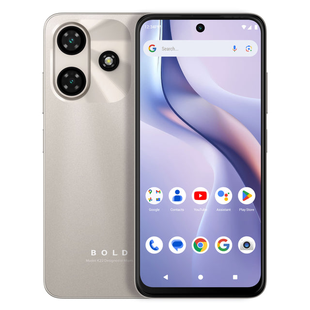 12:34 PM

Search...

Google Contacts YouTube Assistant Play Store

BOLD
Model K22 Designed in Miami