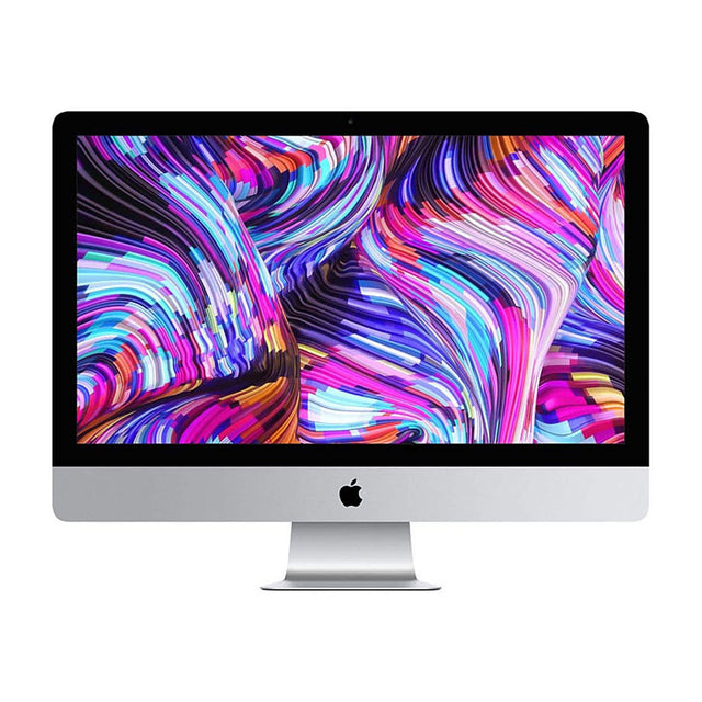 Front. Apple - Certified Refurbished 27" iMac 5K - Intel Core i5 3.0GHz - 8GB Memory - 1TB FUSION DRIVE + 32GB SSD (2019) - Silver.