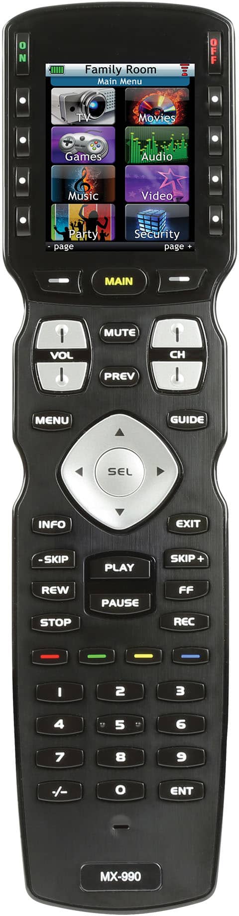 Universal Remote Control - MX-990 is an IR/RF Open Architecture Remote w/Charging Base - Black
