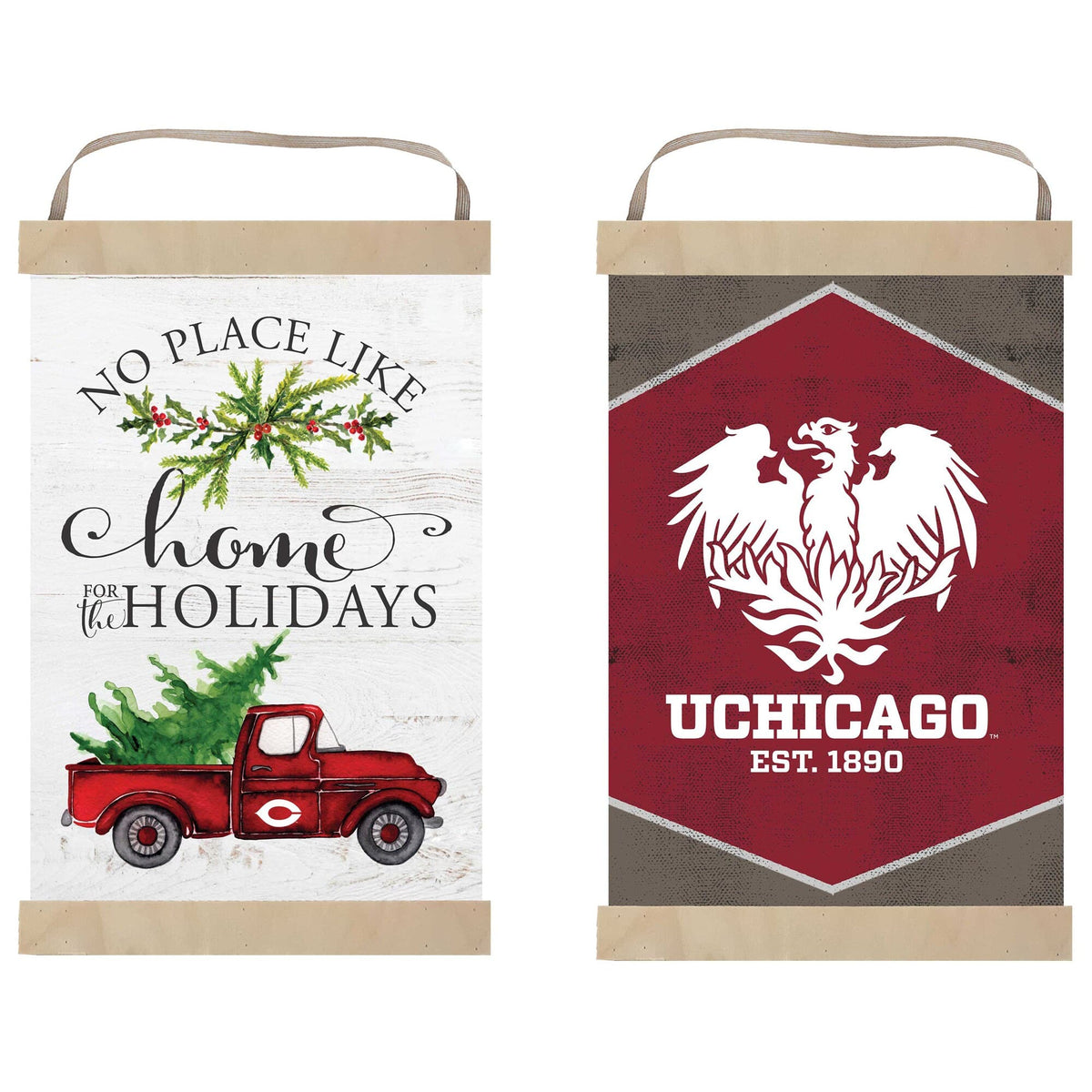 Jardine - UChicago Maroons 12" x 20" Reversible Banner Sign - White