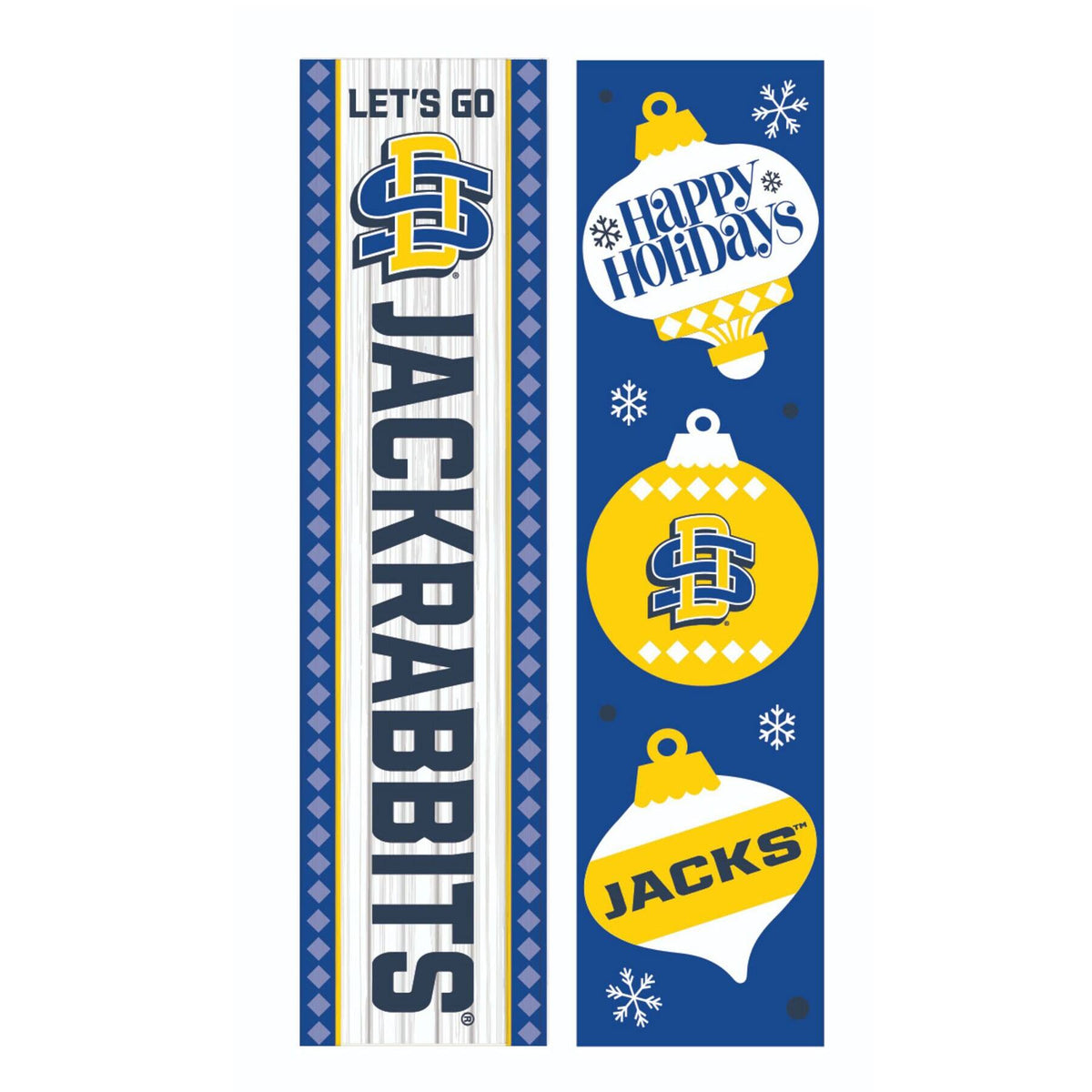 Evergreen Enterprises - South Dakota State Jackrabbits 47" Double Sided Christmas Leaner Fan Sign - Multicolor