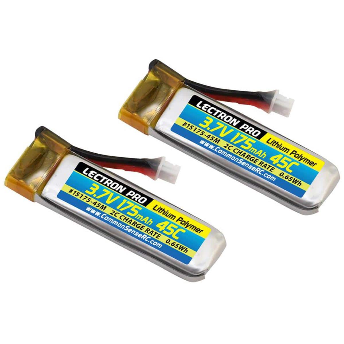 COMMON SENSE RC - Lectron Pro 3.7V 175mAh 45C Li-Po Battery, 2-Pack