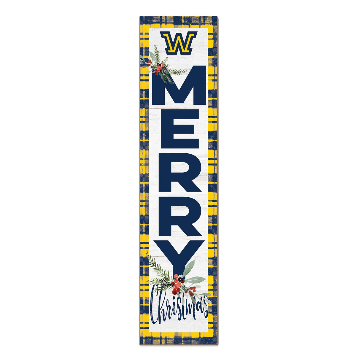Jardine - Wilkes Colonels 12'' x 48'' Outdoor Merry Christmas Leaner - White