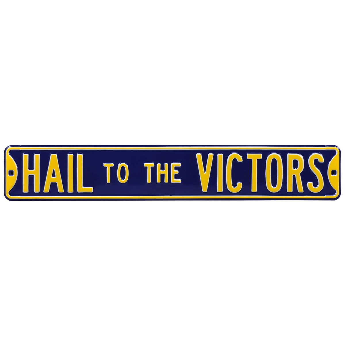 Authentic Street Signs - Michigan Wolverines 6" x 36" College Ave Street Sign - Navy
