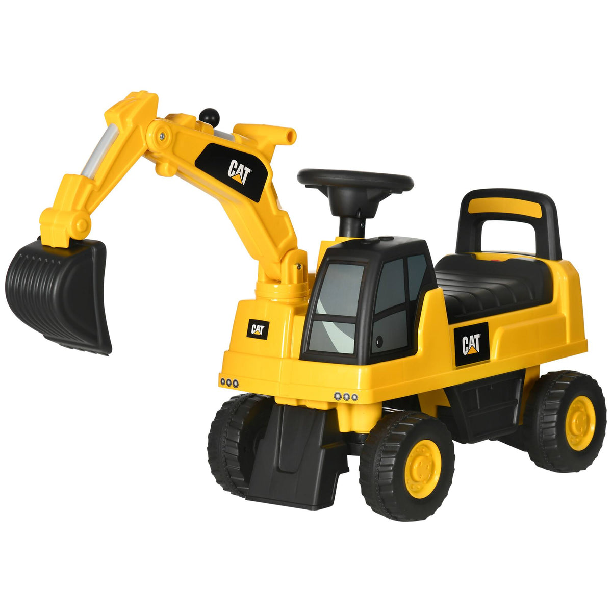 Aosom - Excavator Ride on Toy CAT Licensed with Manual Shovel, Horn