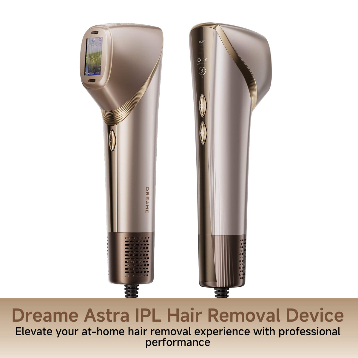 Dreame - Astra IPL Hair Removal Device for Women & Men, 35J Pro-Grade Energy, Sapphire Ice-Cooling Technology, Full-Body - Rose golden