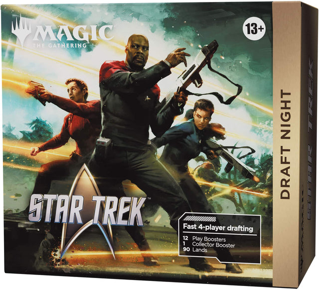 MAGIC THE GATHERING TM STAR TREK. 13+ Fast 4-player drafting 12 Play Boosters 1 Collector Booster 90 Lands NIGHT DRAFT