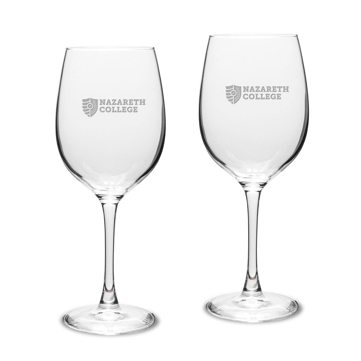 Jardine - Nazareth College Golden Flyers Two-Piece 16oz. Traditional White Wine Glass Set - Multicolor