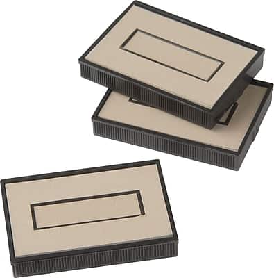 Offistamp - Double Blank Dry Replacement Stamp Pads, 3/Pack - Black/Beige