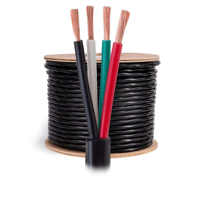 Front. Cables Direct Online - 14/4 250ft Speaker Wire  Outdoor Direct Burial CCA Bulk Audio Cable, UV Resistant In-Ground Home Theater Stereo Cable - Black.