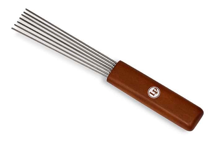 Latin Percussion - Merengue Guiro Scraper Wood with 7 Metal Tines, Ergonomic Handle, Lightweight Percussion Tool