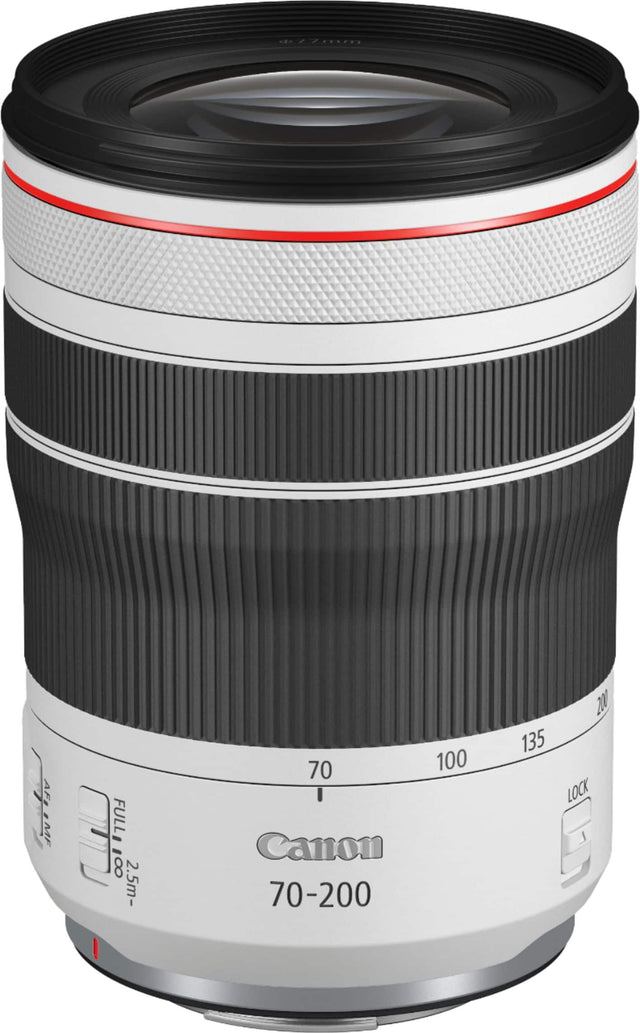 Front. Canon - RF70-200mm F4 L IS USM Telephoto Zoom Lens for EOS R-Series Cameras - White.