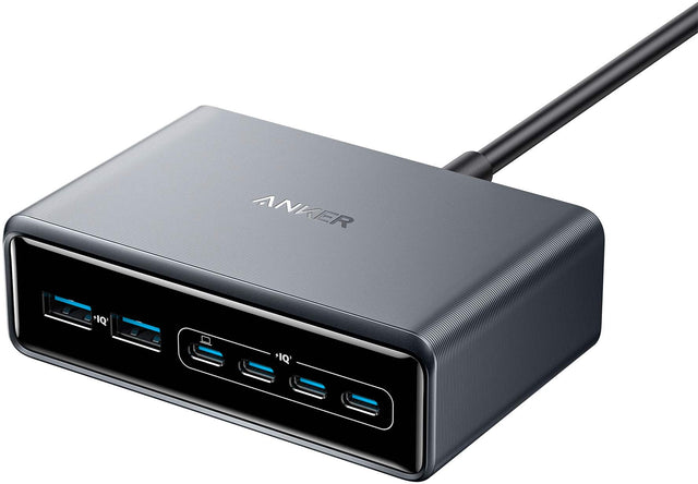 Front. Anker - Prime Desktop Charger (200W, 6 Ports, GaN) - Silver.