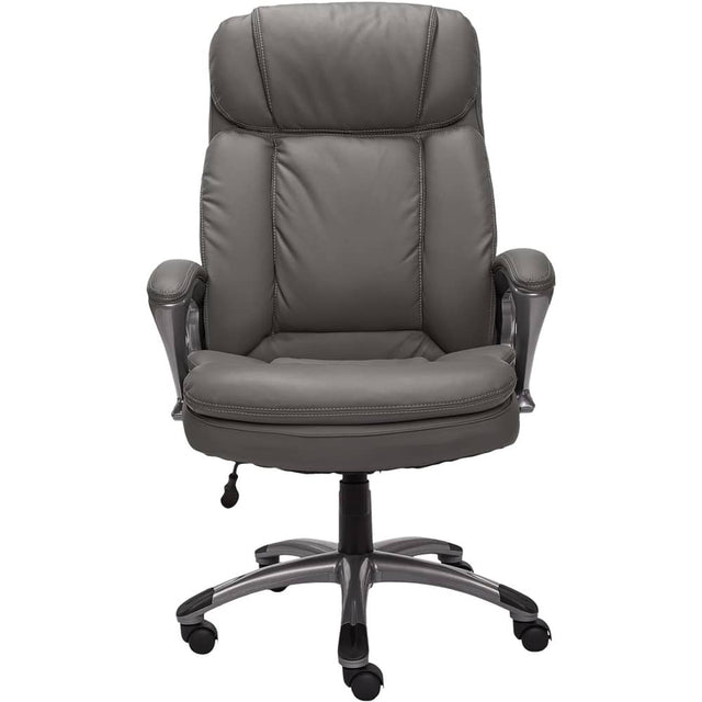 Front. Serta - Big and Tall Bonded Leather Executive Chair - Gray.