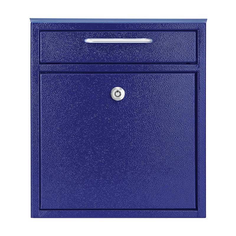 AdirOffice - Drop Box Medium Steel Wall-Mounted Drop Box Mailbox with Key Lock - Blue