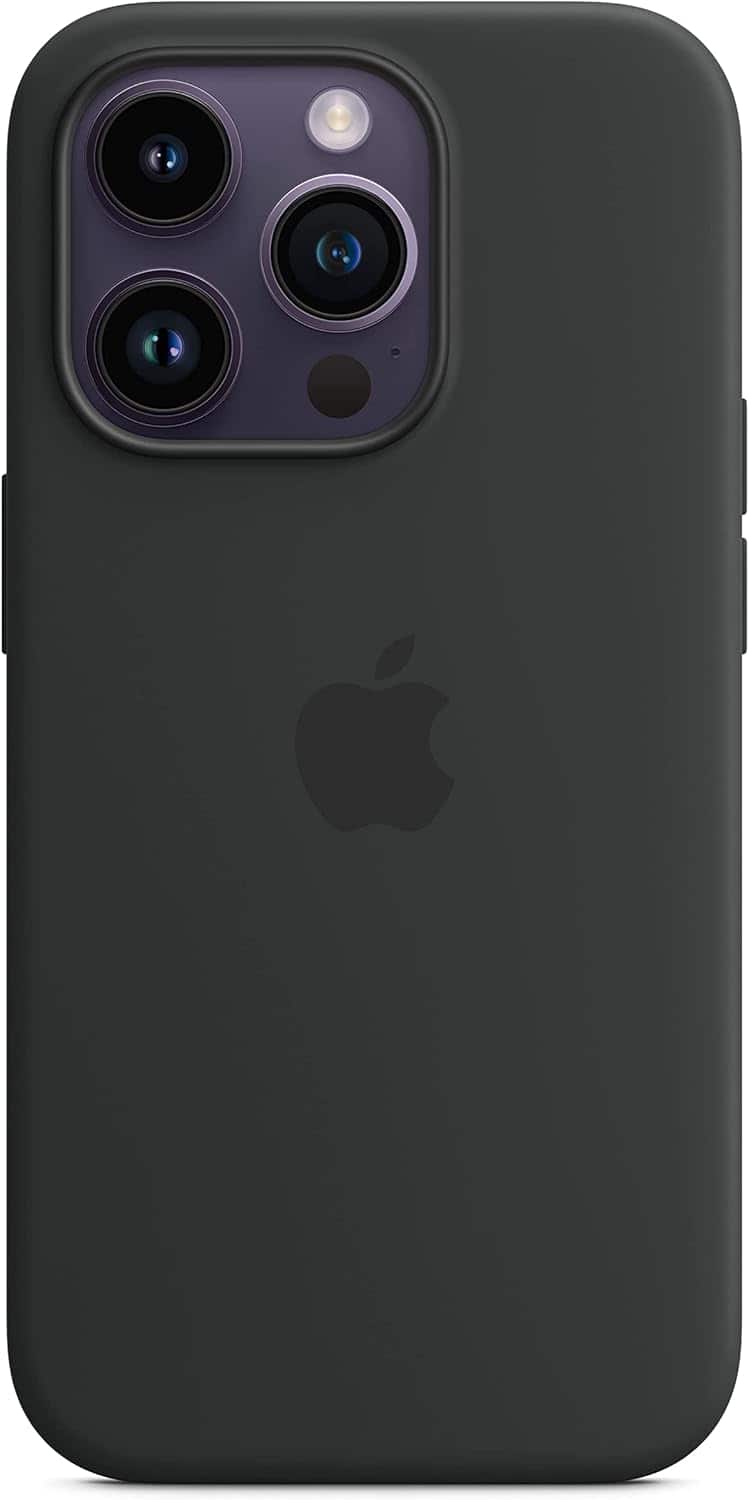 Apple - Silicone Case with MagSafe for iPhone 14 Pro - MPTE3ZM/A | Color: - Black