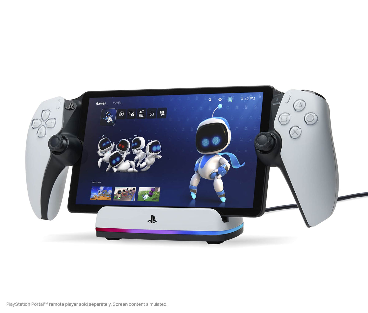 PowerA - Charging Station for PlayStation Portal Remote Player with Lumectra - White