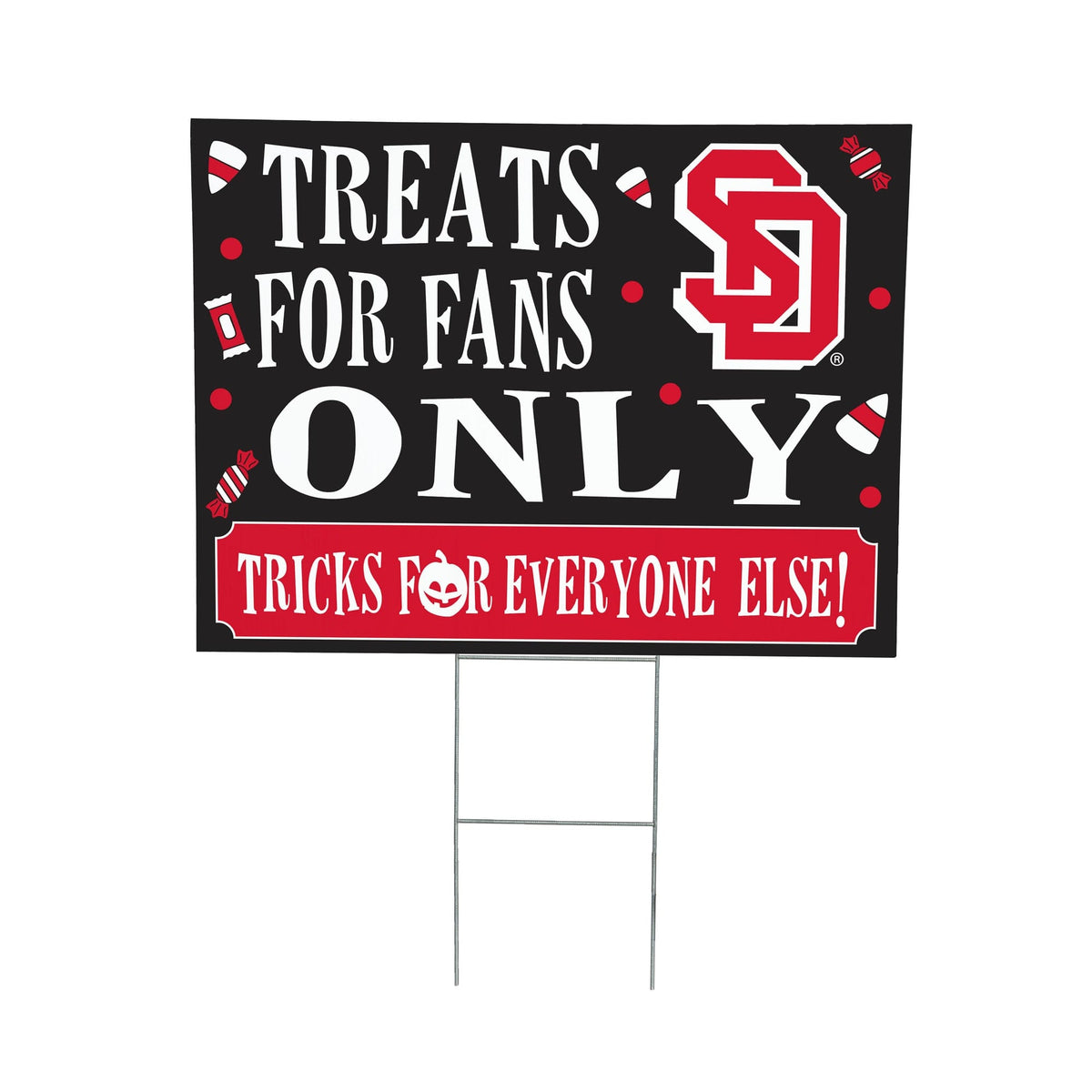 Evergreen Enterprises - South Dakota Coyotes 18" x 24" Halloween Treats Outdoor Yard Sign - Multicolor