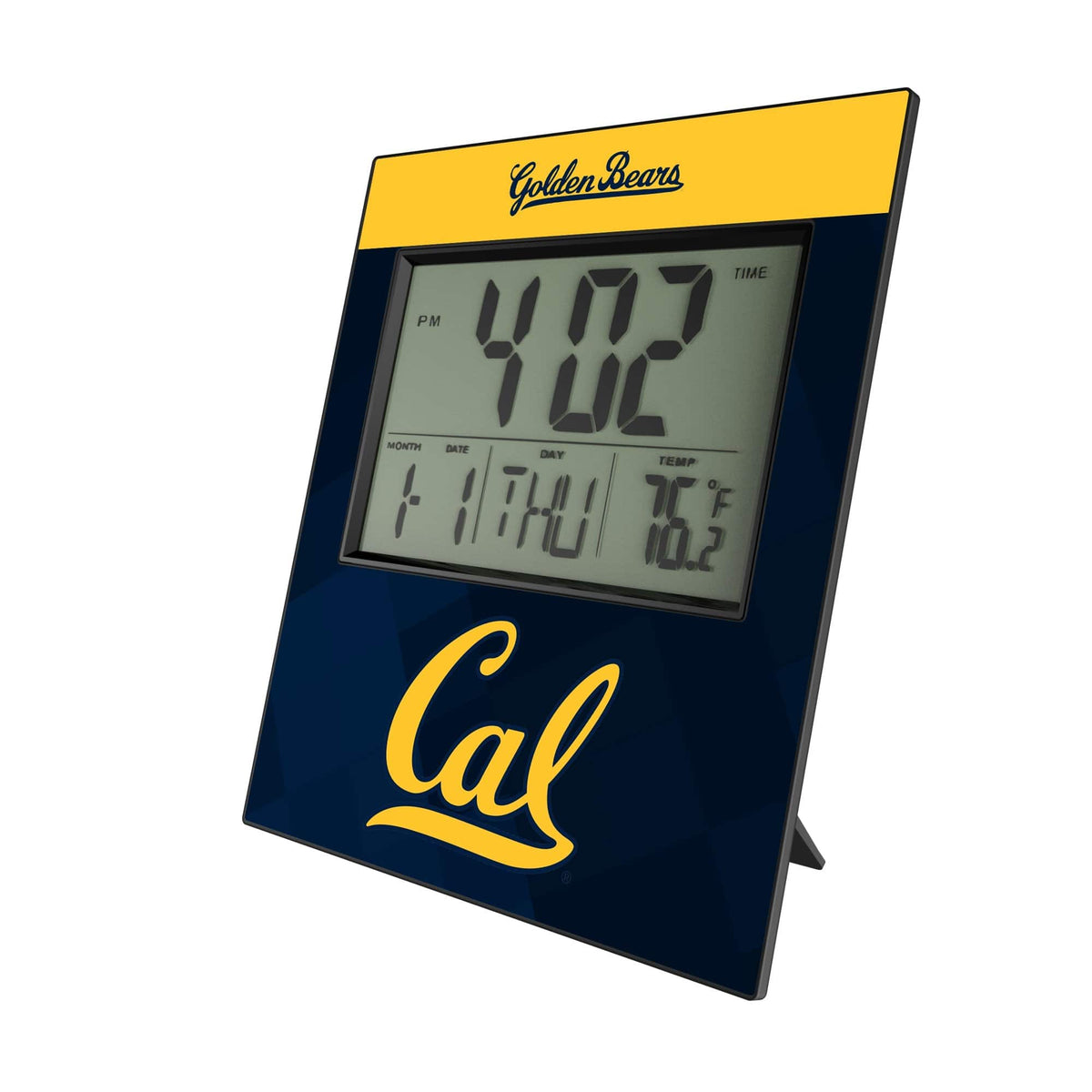 Keyscaper - Cal Bears Wordmark Color Block Digital Desk Clock - Multicolor