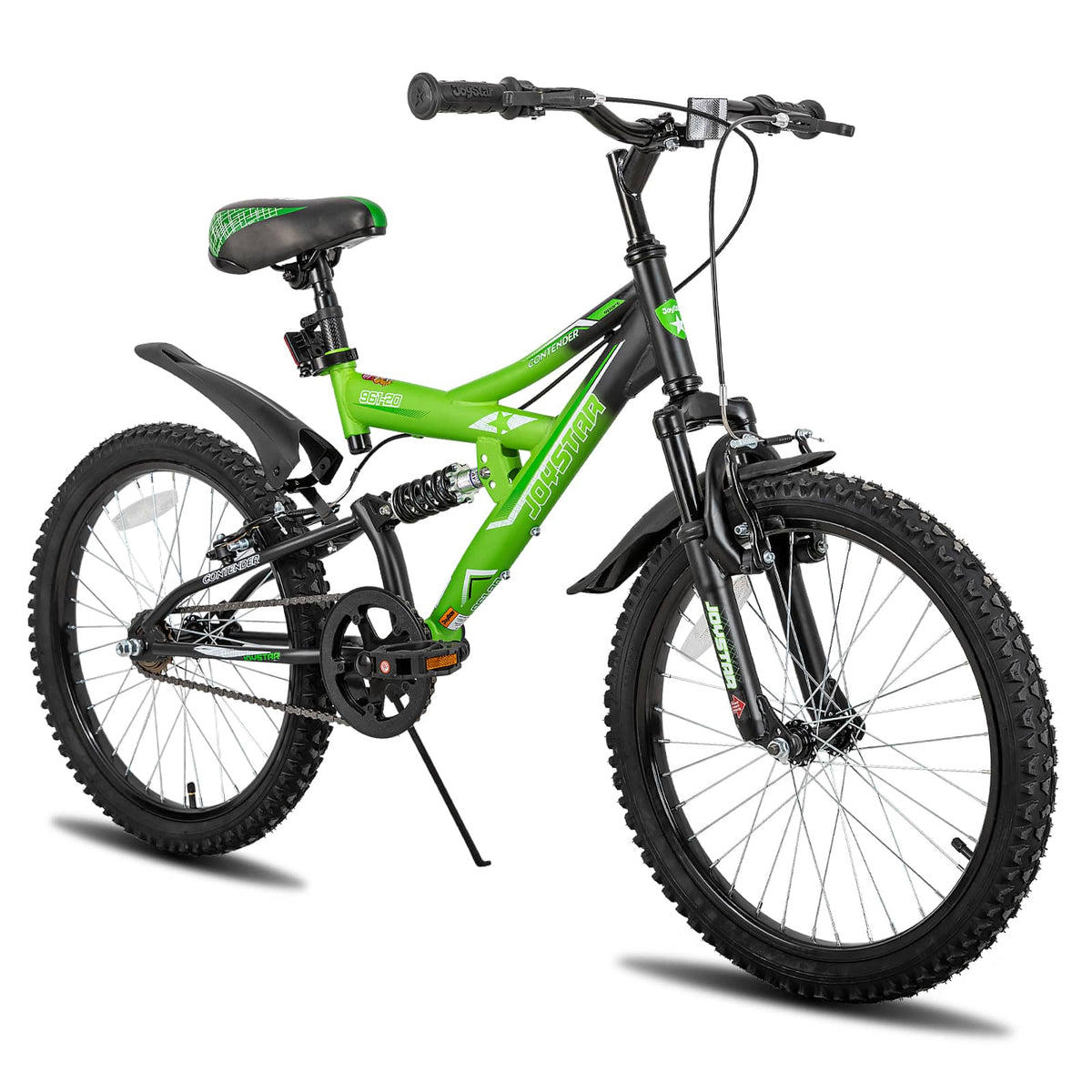JOYSTAR - 20 Inch Kids Bike for Boys Girls Ages 7-13, Dual-Suspension Kids Mountain Bike with Kickstand - Green