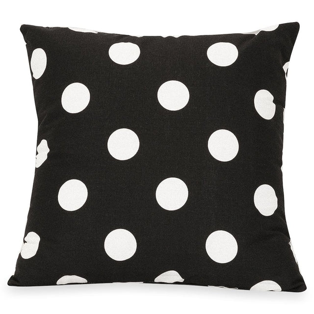 Front. Majestic Home - Pillow 24x24 Polka Dot (Large) Black - Black.