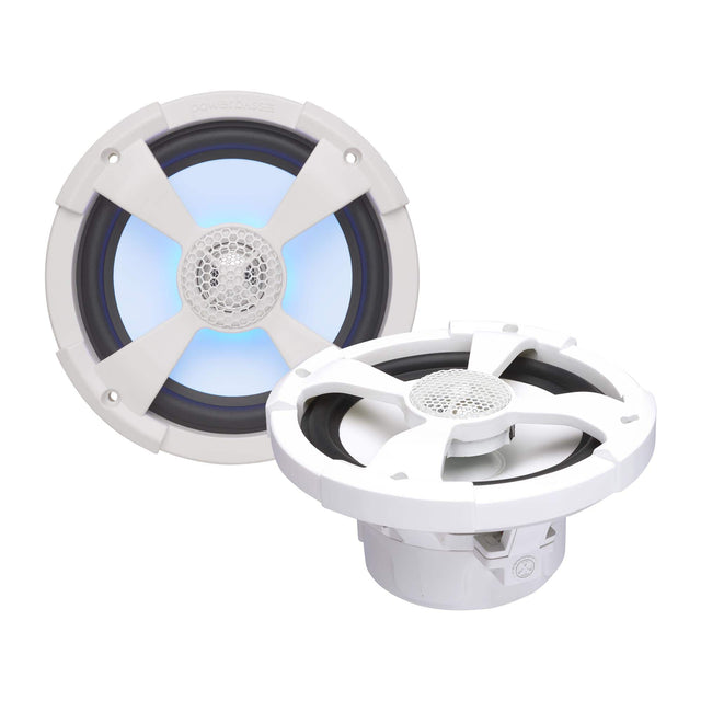 Front. Powerbass - PowerBass XL-62M - 6.5" Marine Coaxial Speakers with RGB LED - Pair - Black/Gray.